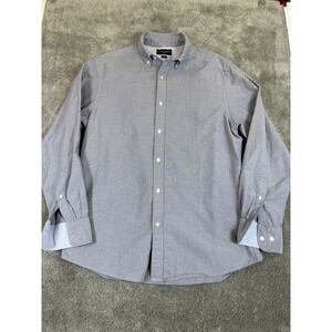 Charles Tyrwhitt Mens Gray Oxford Button Down Shirt Classic Fit Medium Logo